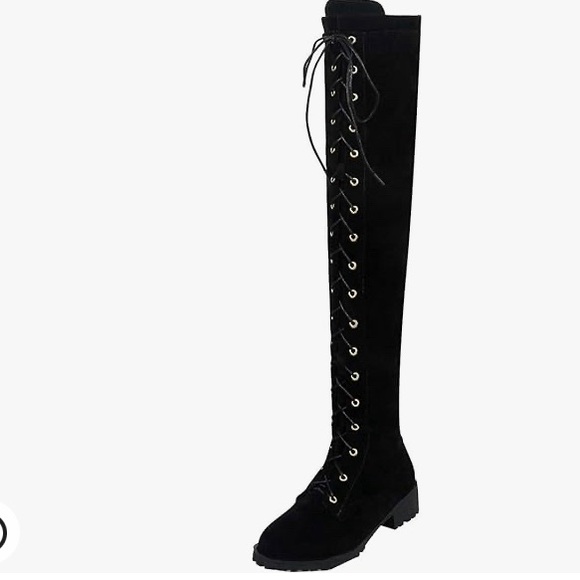 Thigh high combat boot lace ups - Picture 3 of 4